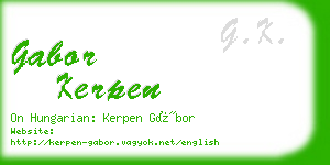 gabor kerpen business card